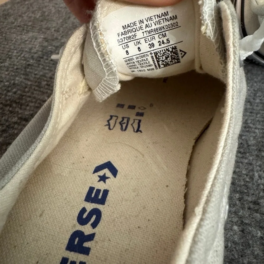 Converse Chuck Taylor All Star Shoreline Slip On Sneakers Beige Canvas Womens 8
